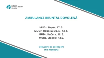 Nepřítomnost v ambulanci Bruntál