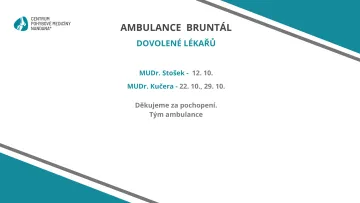 Neřítomnost ordinace NANDANA Bruntál