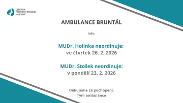Nepřítomnost v ambulanci Bruntál