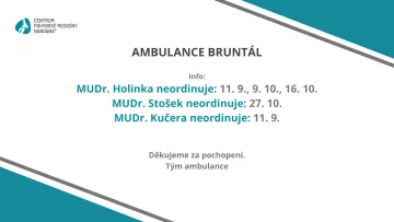 Nepřítomnost v ambulanci Bruntál