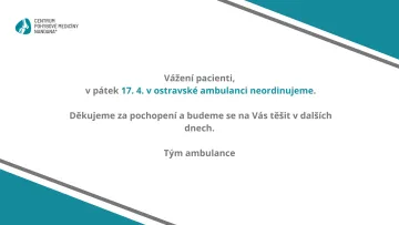NANDANA - Nepřítomnost v ambulanci Ostrava