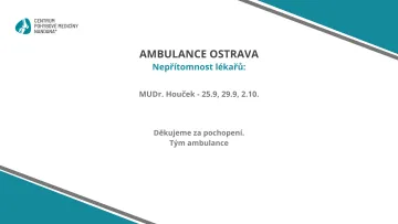 NANDANA - Nepřítomnost v ambulanci Ostrava