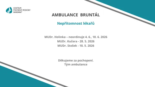 Neřítomnost ordinace NANDANA Bruntál