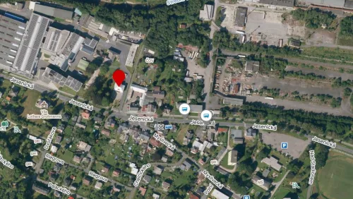 mapa autobusových zástávek u Fyzioterapie Vrbno